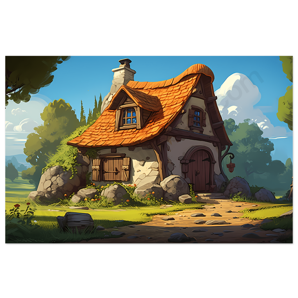 Cartoon Cottage Background