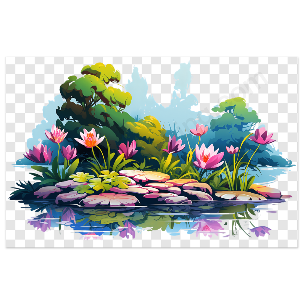 Flower Pond Background