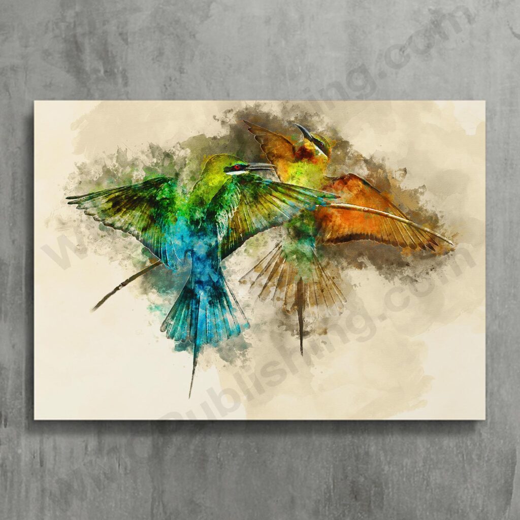 Blue-Tailed Bee Eaters Wall Art Print