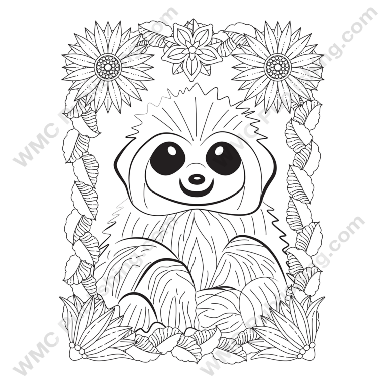 Funny Sloth Coloring Pages