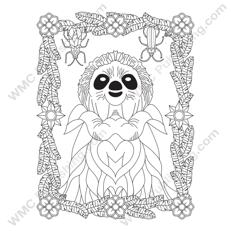 Funny Sloth Coloring Pages