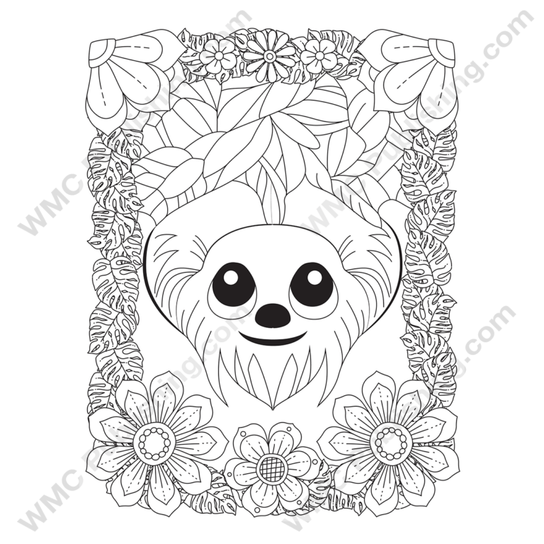 Funny Sloth Coloring Pages