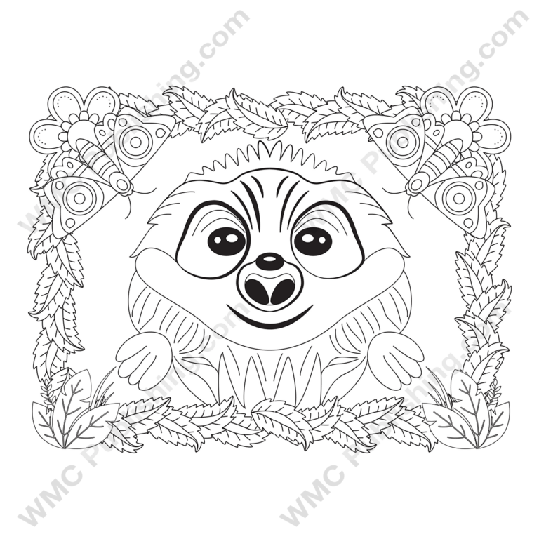 Funny Sloth Coloring Pages