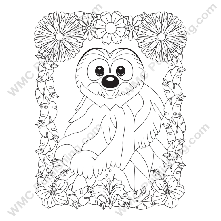 Funny Sloth Coloring Pages