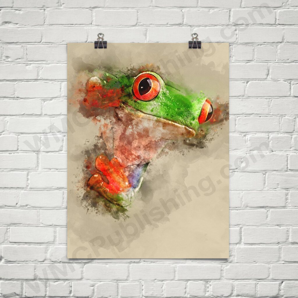 Peaking Red-eyed Tree Frog Wall Art Print