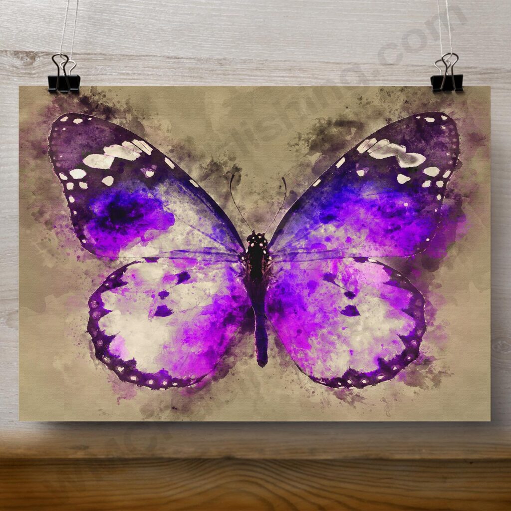 Purple Monarch Butterfly Wall Art Print