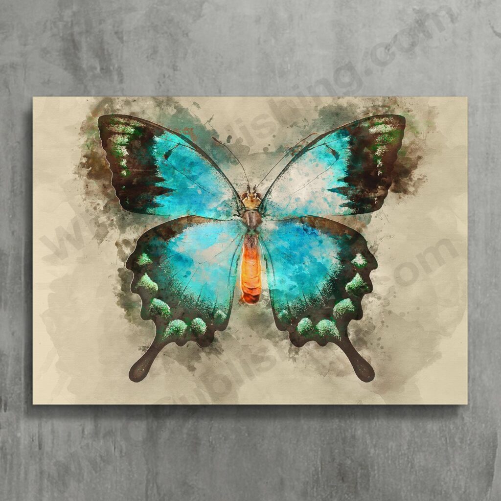 Sea Green Swallowtail Butterfly Wall Art Print