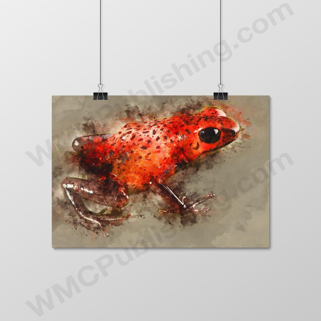 Strawberry Poison Dart Frog Wall Art Print
