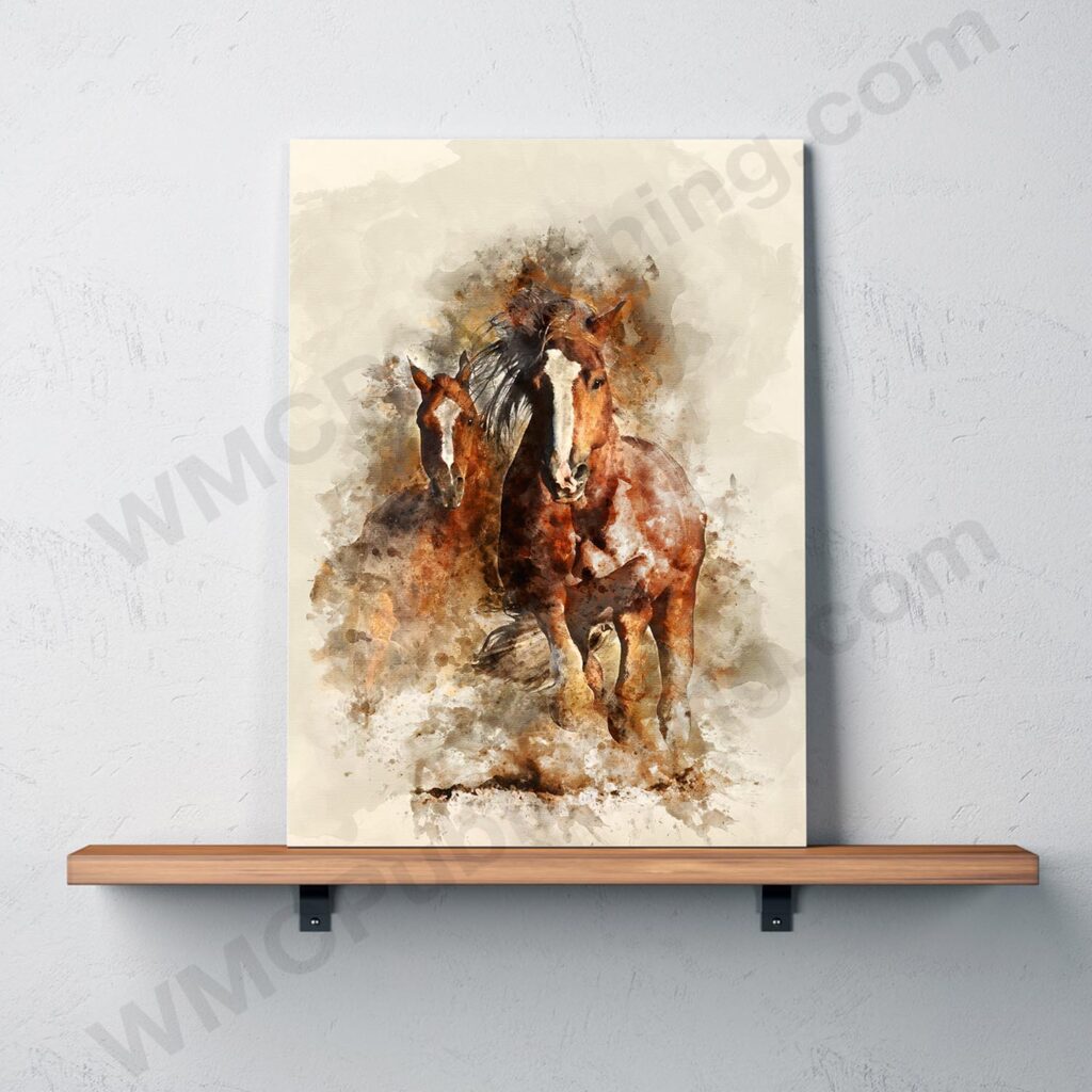 Wild Horses Running Together Wall Art Print