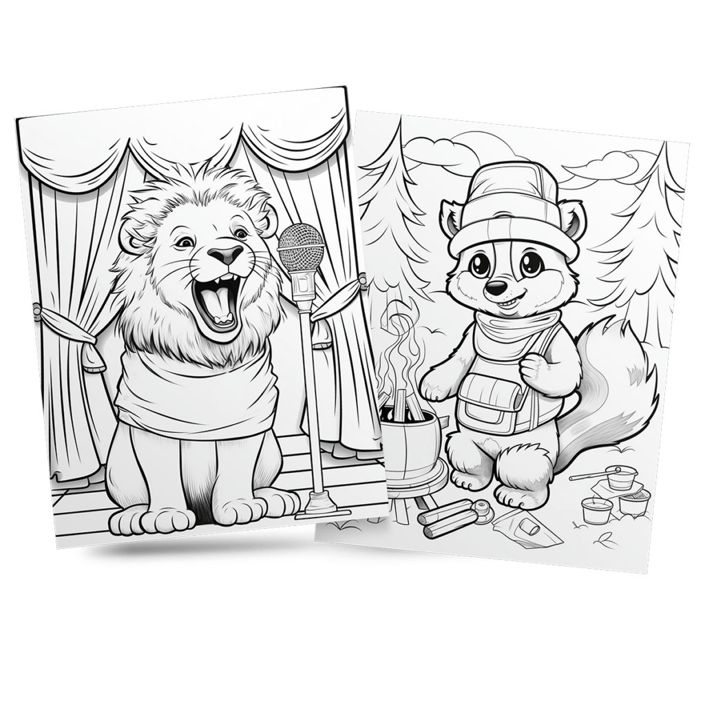 Active Animals Coloring Book