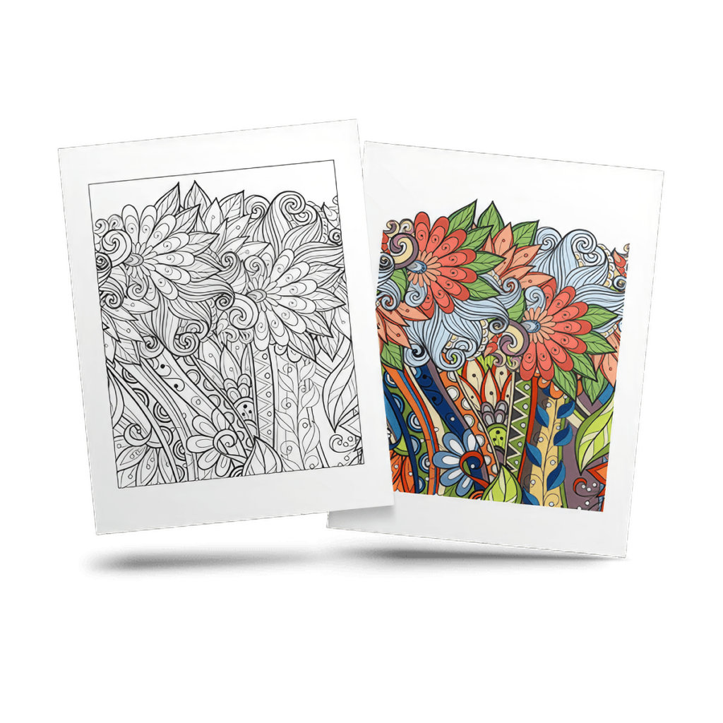 Free Flower Adult Coloring Page Sample 13