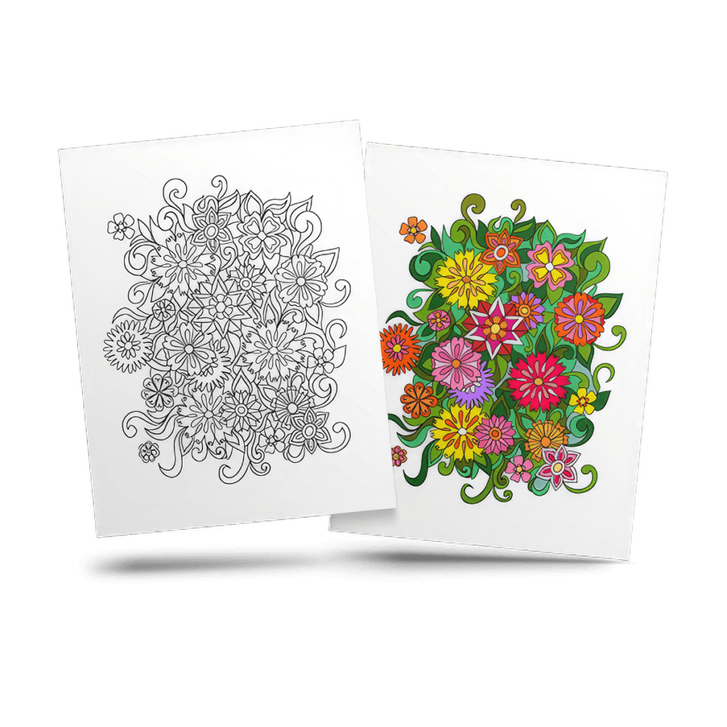 Free Flower Adult Coloring Page Sample 14