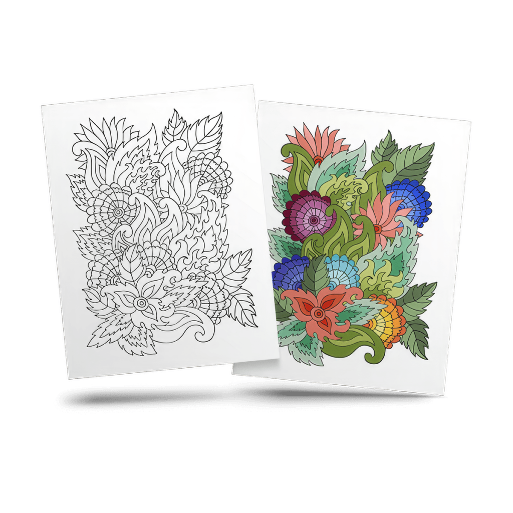 Free Flower Adult Coloring Page Sample 15