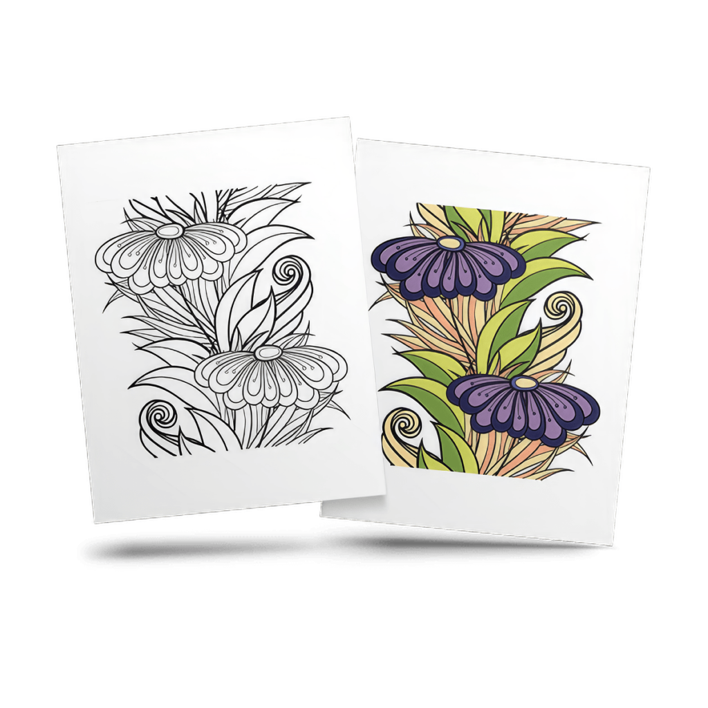 Free Flower Adult Coloring Page Sample 2