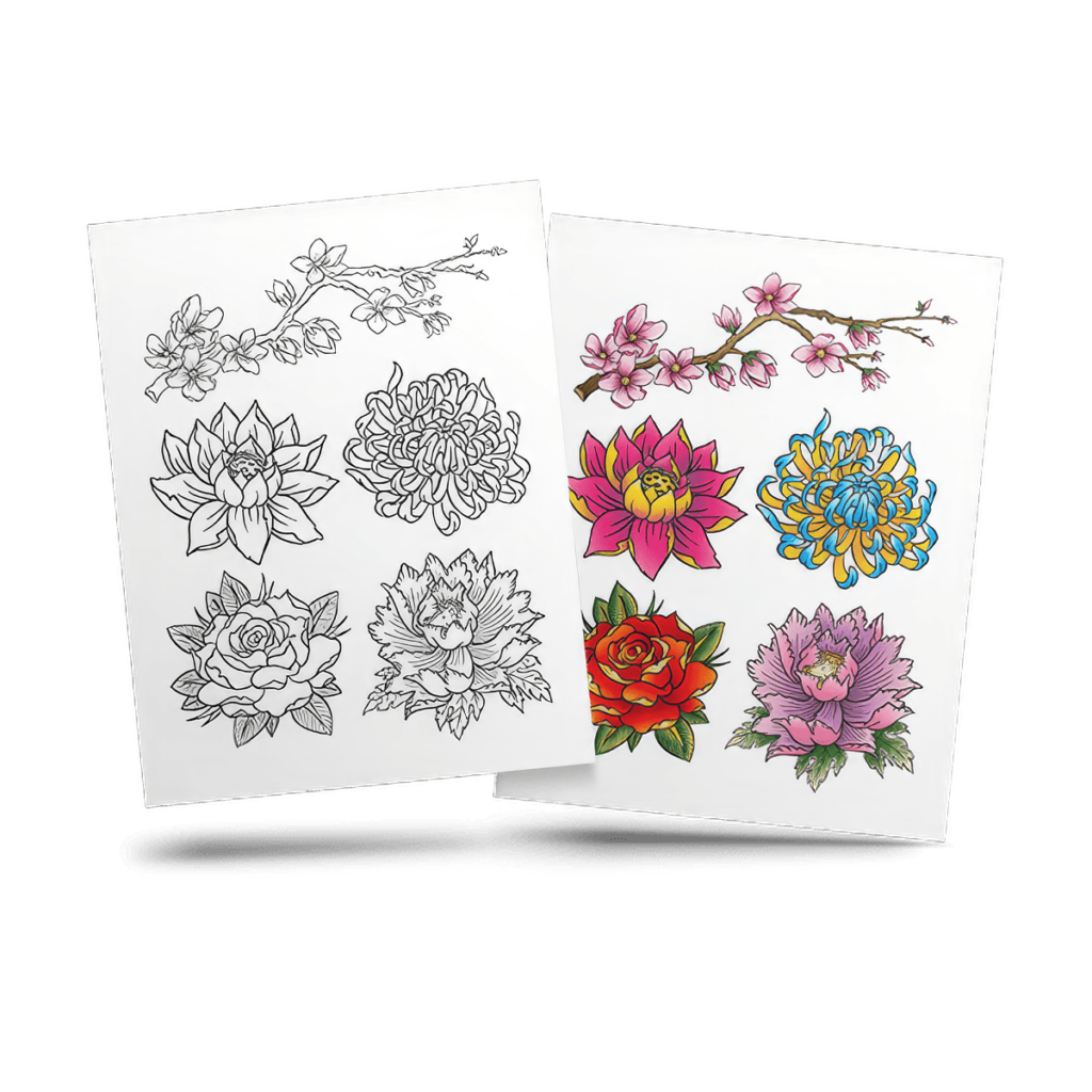 Free Flower Adult Coloring Page Sample 6