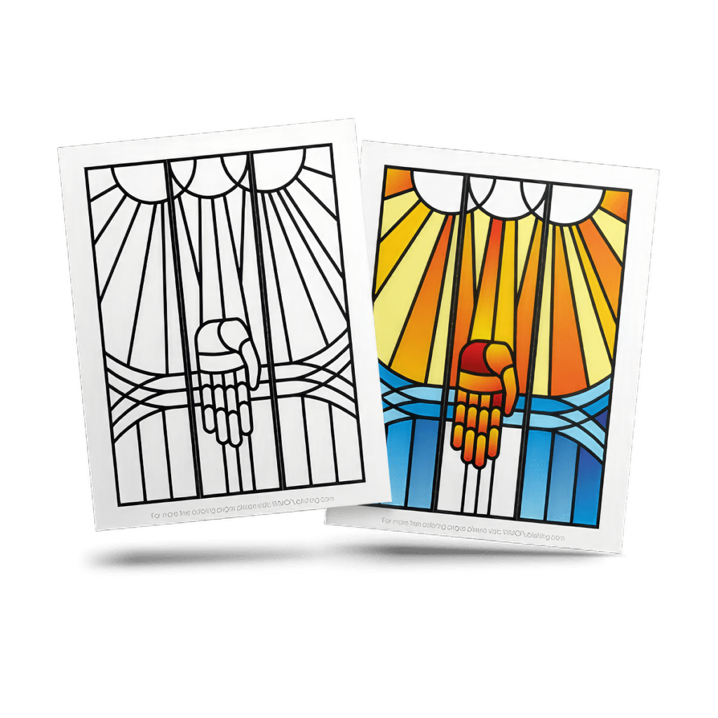 Free Stained Glass Adult Coloring Page Sample 1