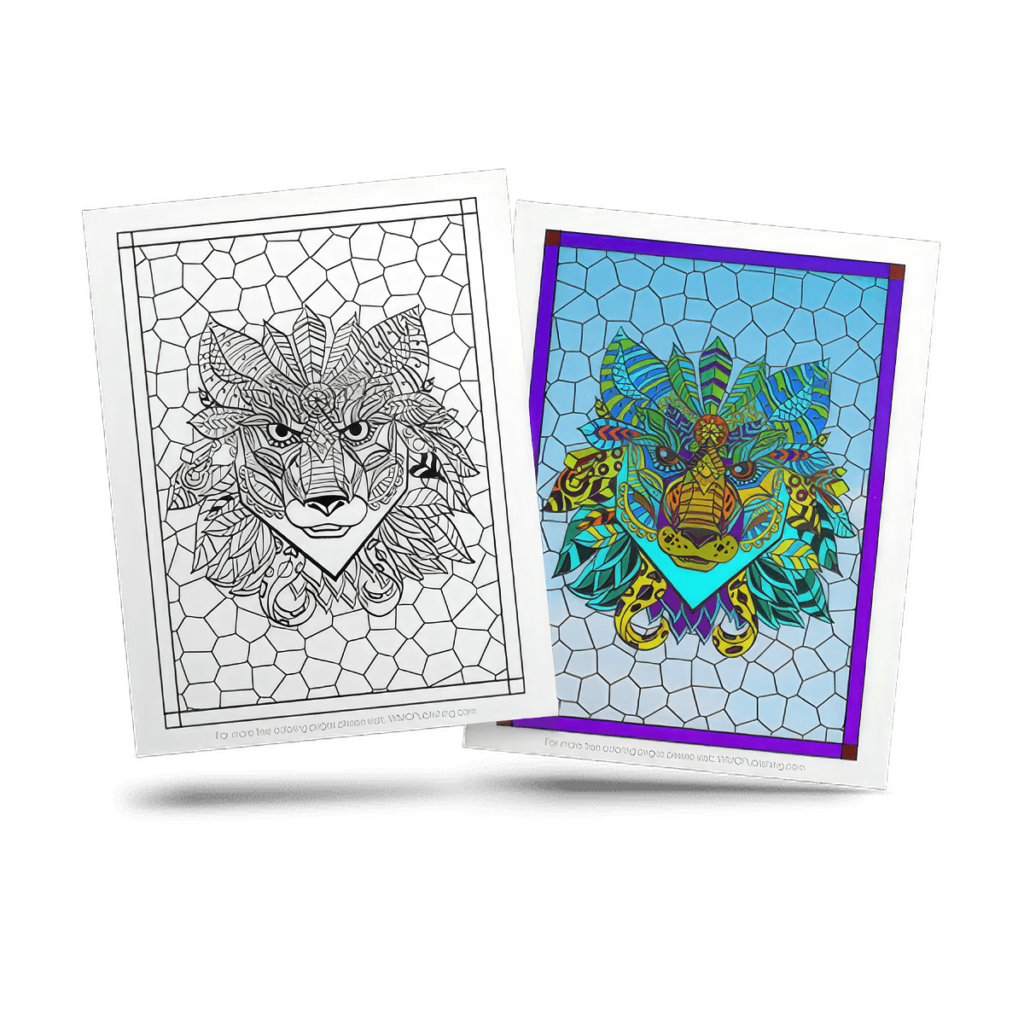 Free Stained Glass Adult Coloring Page Sample 12