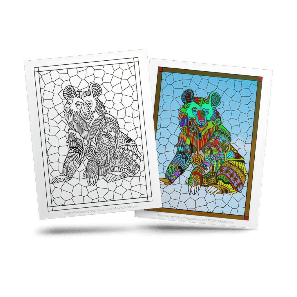 Free Stained Glass Adult Coloring Page Sample 14