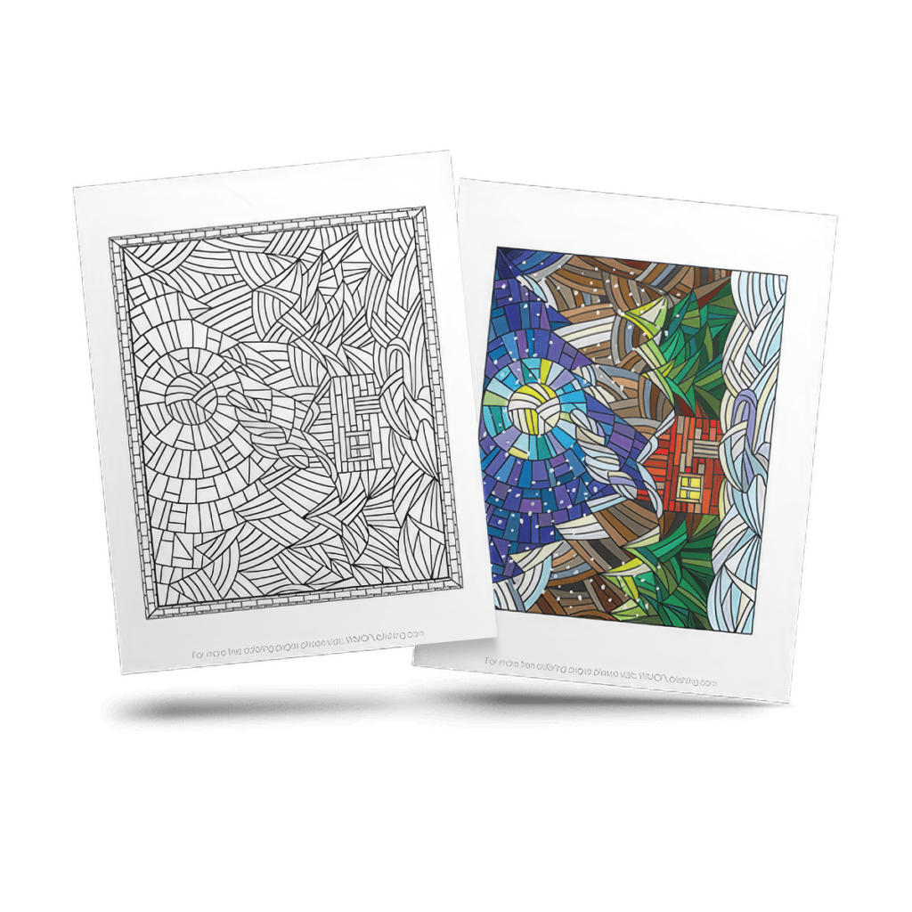 Free Stained Glass Adult Coloring Page Sample 15