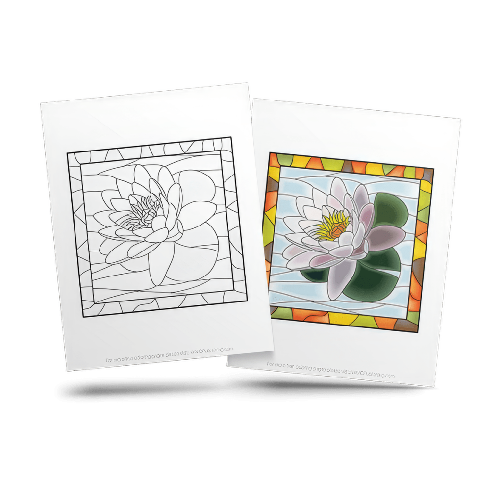 Free Stained Glass Adult Coloring Page Sample 3