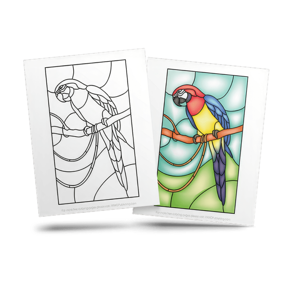 Free Stained Glass Adult Coloring Page Sample 4