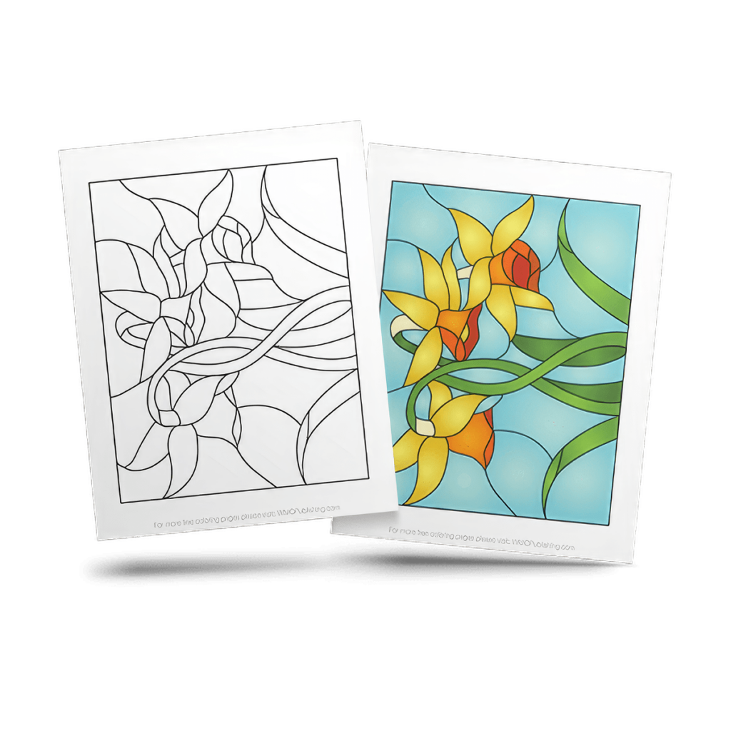 Free Stained Glass Adult Coloring Page Sample 5