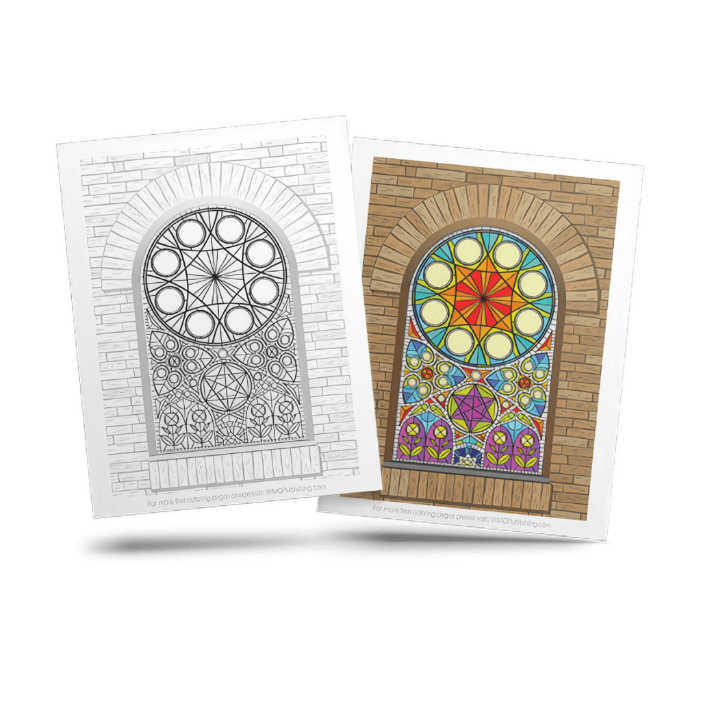 Free Stained Glass Adult Coloring Page Sample 9