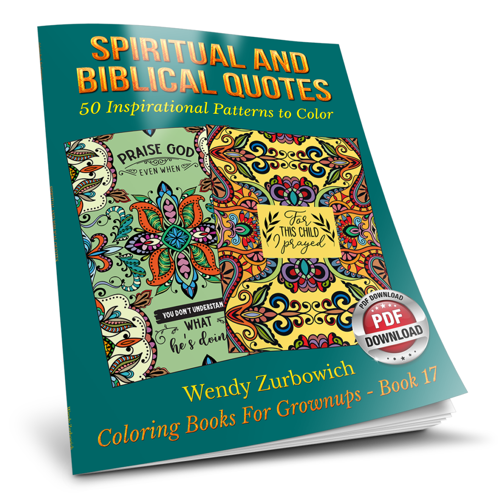 Spiritual and Biblical Quotes - Coloring Books for Grownups - Book 7