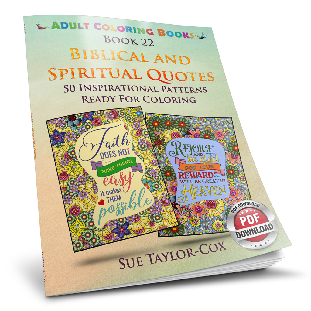 Biblical and Spiritual Quotes - Adult Coloring Books - Book 22