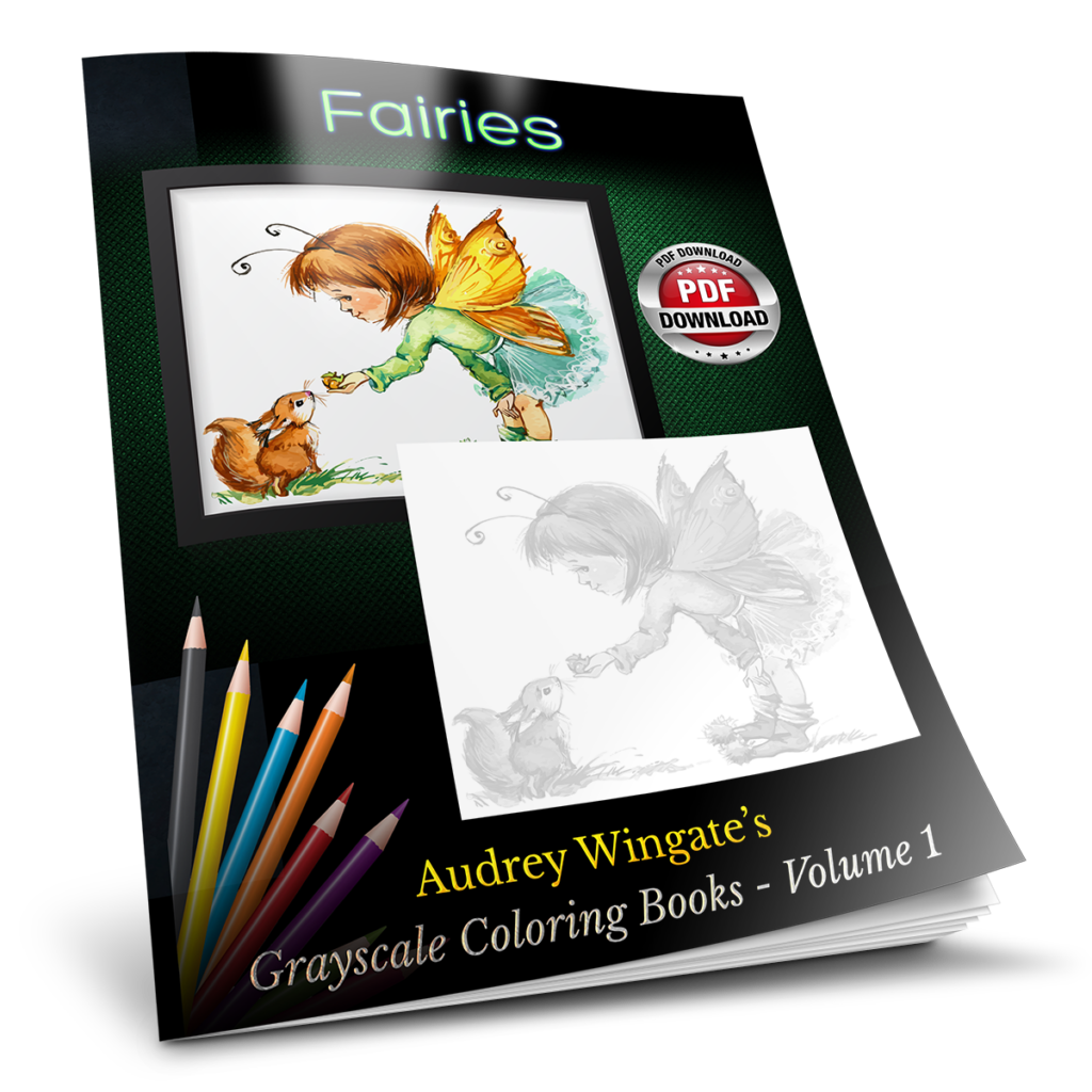 Fairies - Grayscale Coloring Books