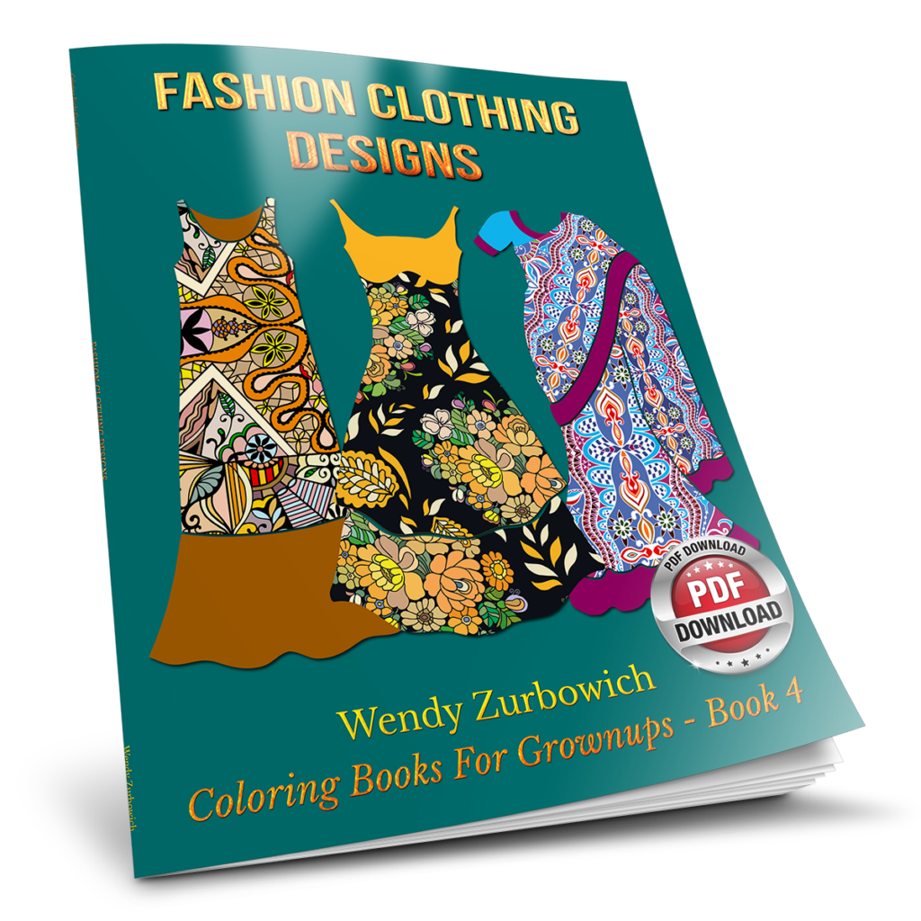 Fashion Clothing Designs - Coloring Books for Grownups - Book 4