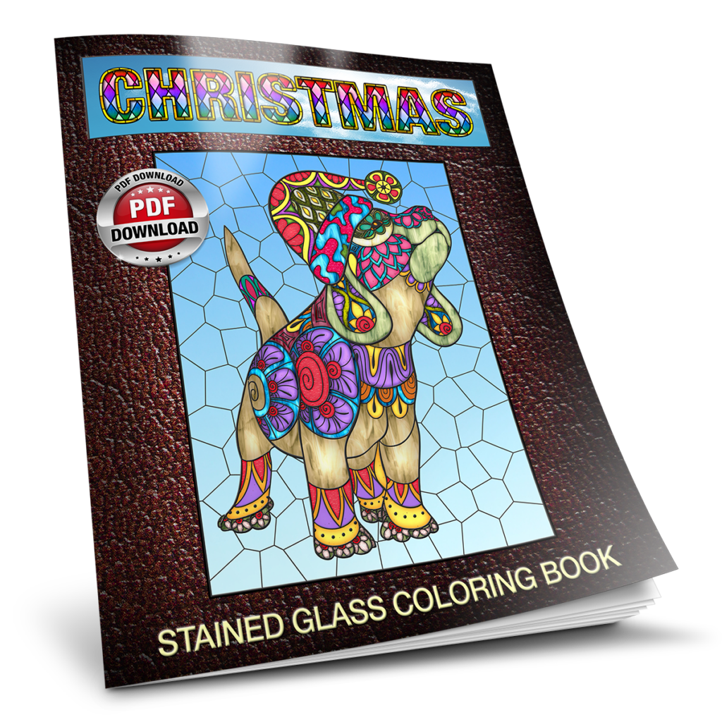 Christmas - Stain Glass Coloring Books for Seniors