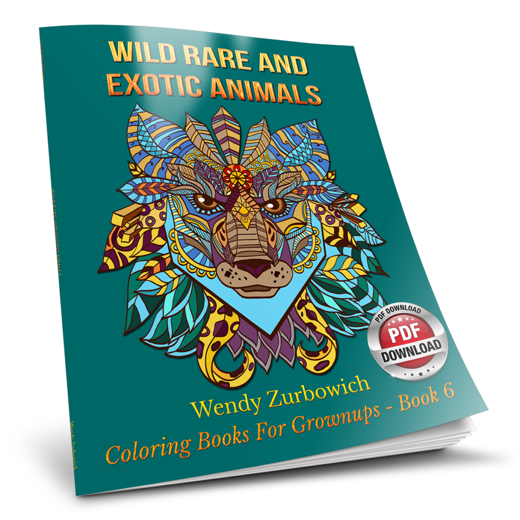 Wild Rare and Exotic Animals - Coloring Books for Grownups - Book 6