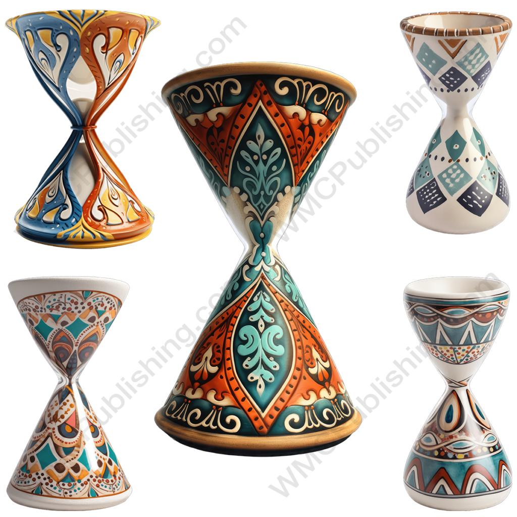Bohemian Style Ceramic Hourglass Vases