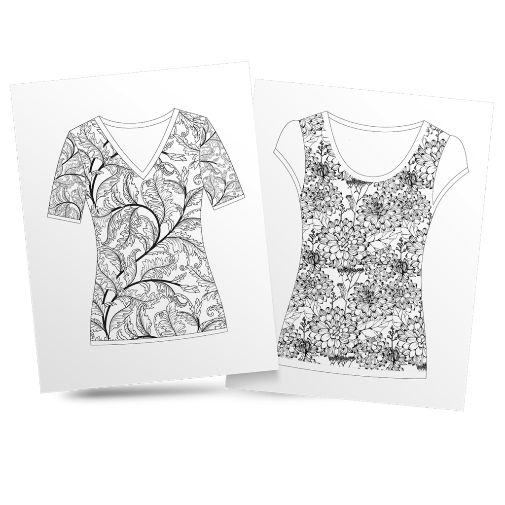 Fashion Floral Tops Coloring Book