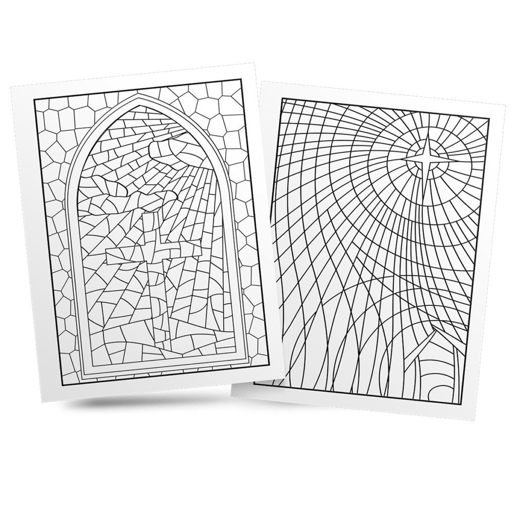 Stained Glass Window Coloring Book