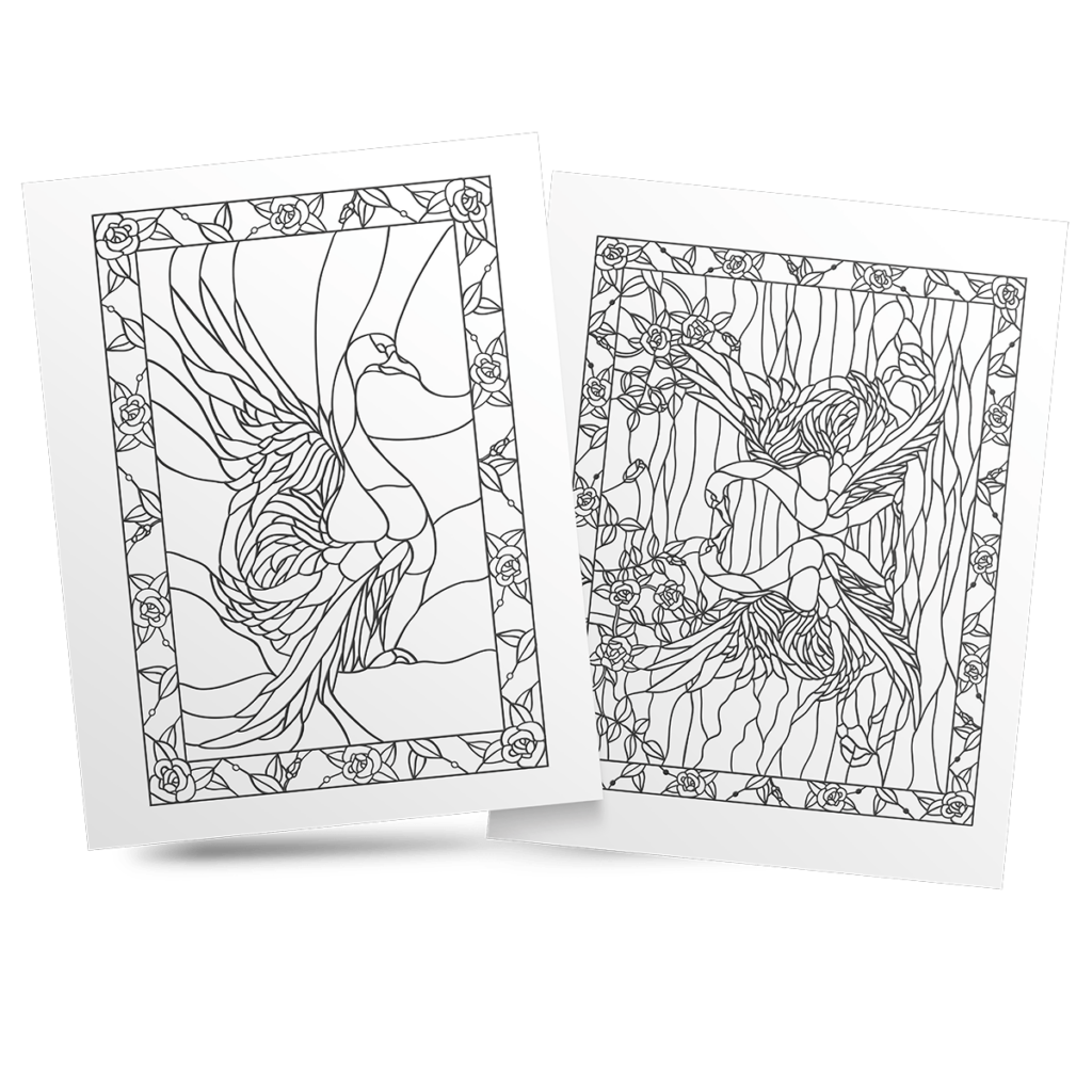 Stained Glass Animal Coloring Book