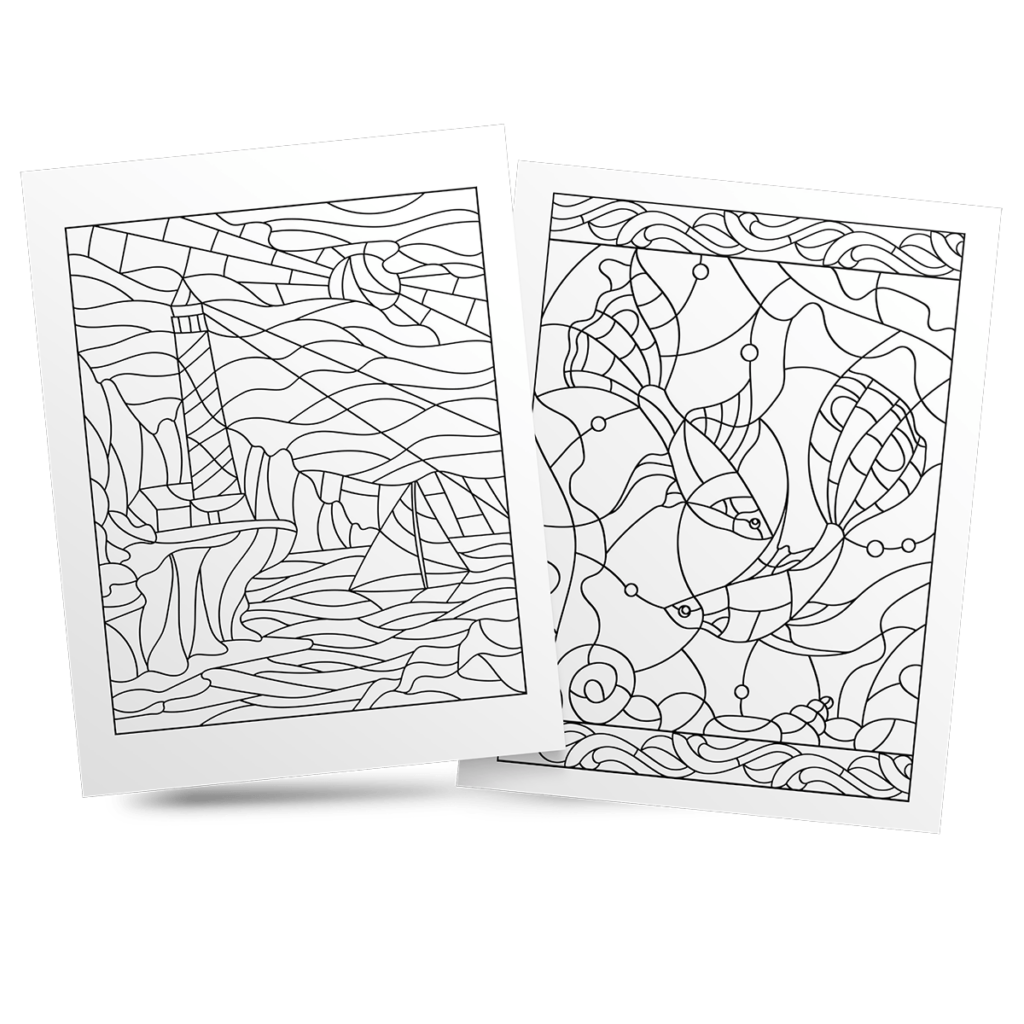 Stained Glass Windows Coloring Book 3