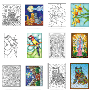 Free Stained Glass Adult Coloring Pages