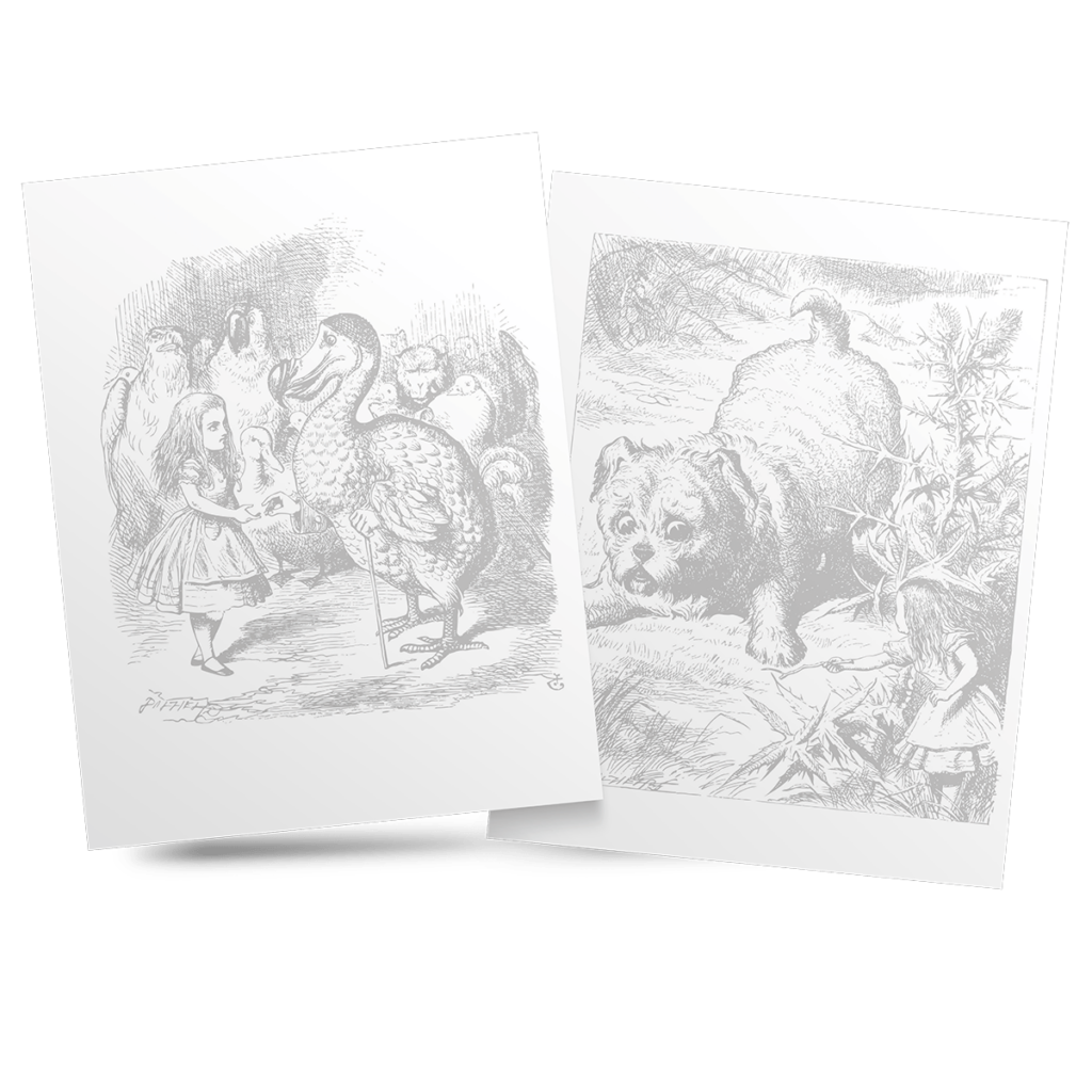 Grayscale Alice in Wonderland Coloring Book