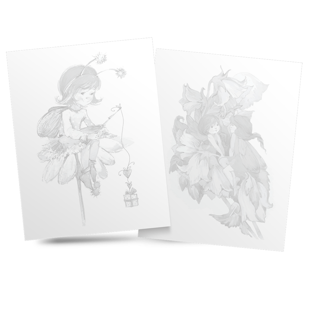 Grayscale Fairies Coloring Book