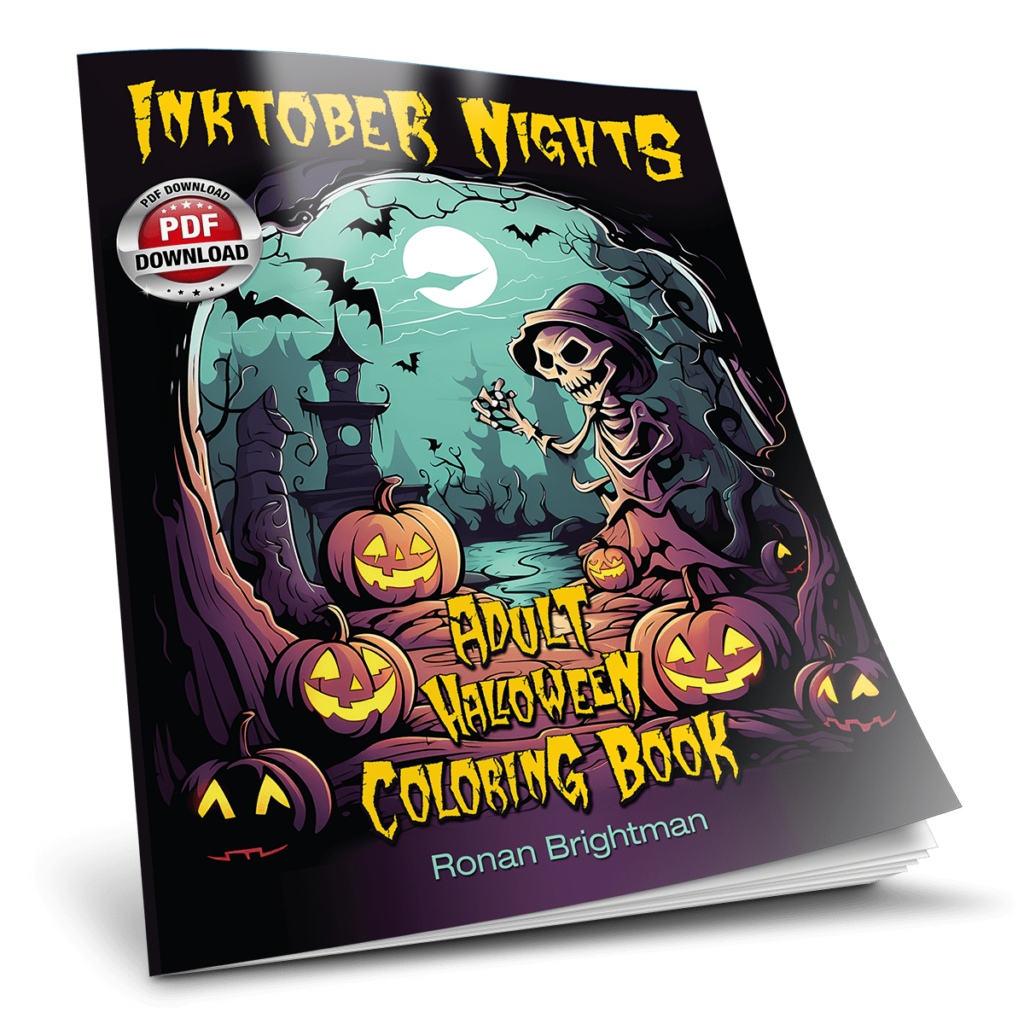 Inktober Nights Adult Halloween Coloring Book