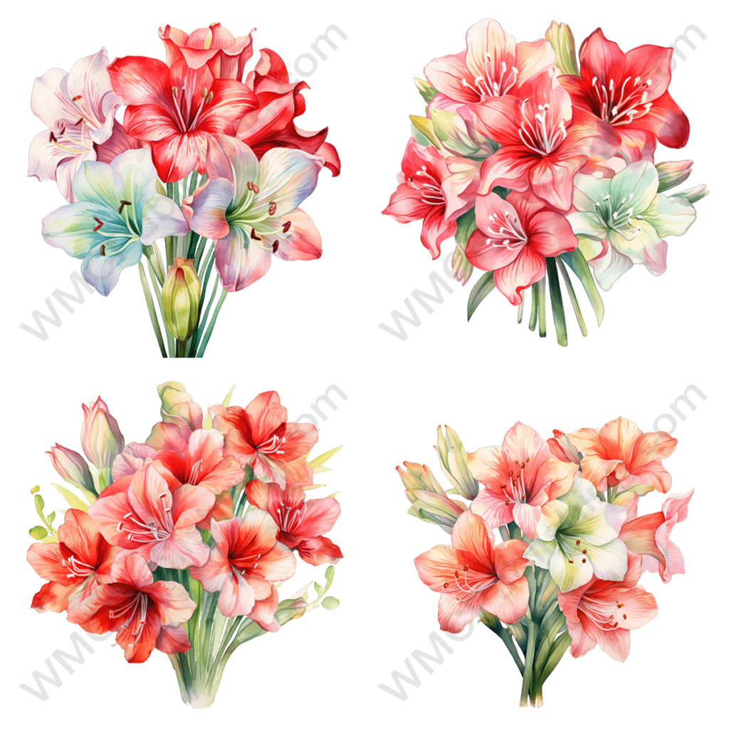 Pastel Watercolor Bouquet Set 1