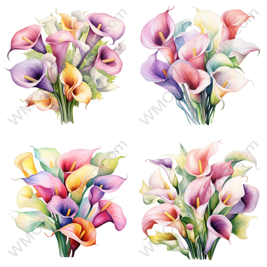 Pastel Watercolor Bouquet Set 1