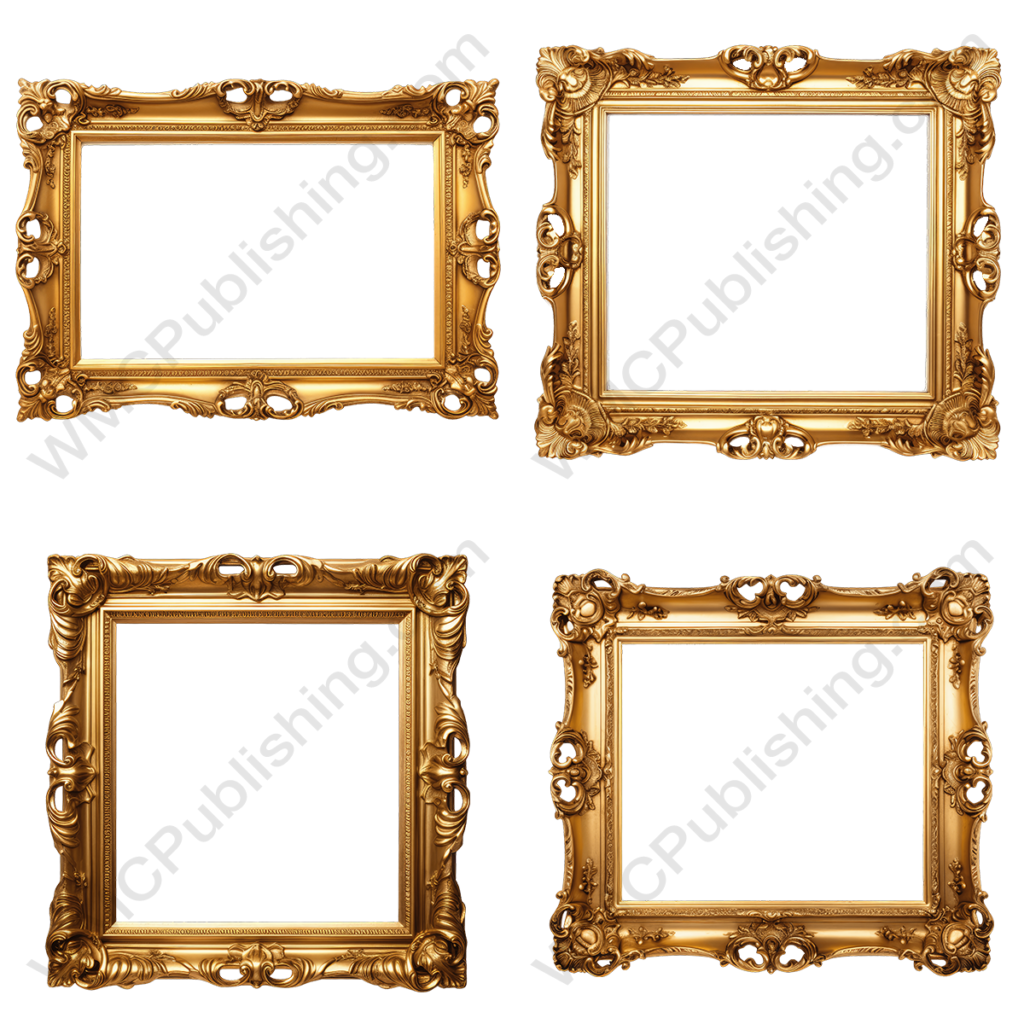 Rectangular Gold Picture Frames Set 1