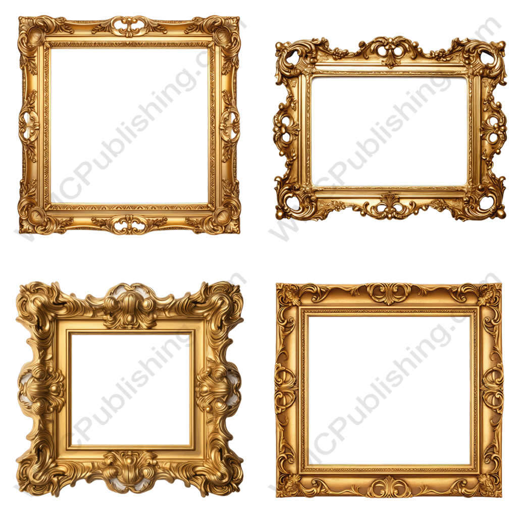 Rectangular Gold Picture Frames Set 1