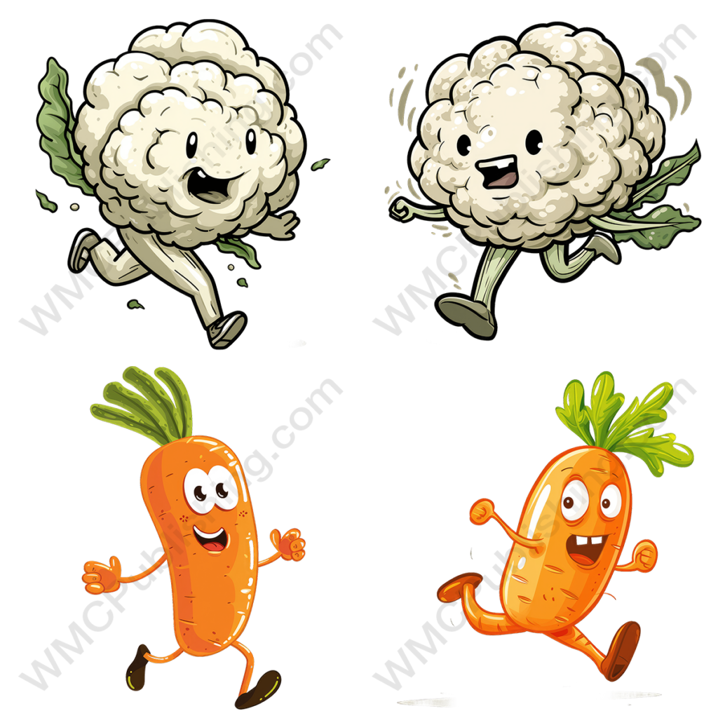 Running Vegetables Clipart