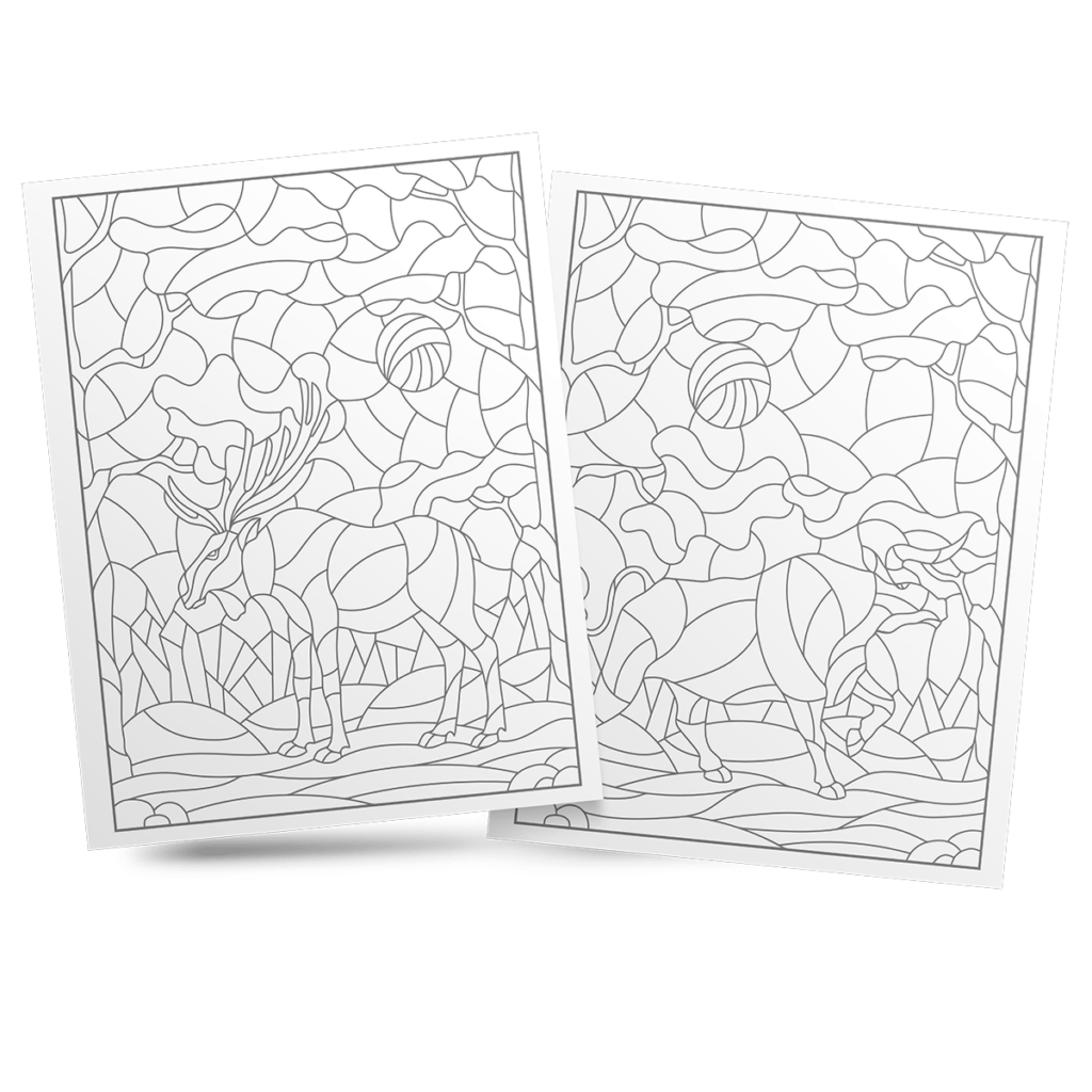 Stained Glass Animal Coloring Book 1
