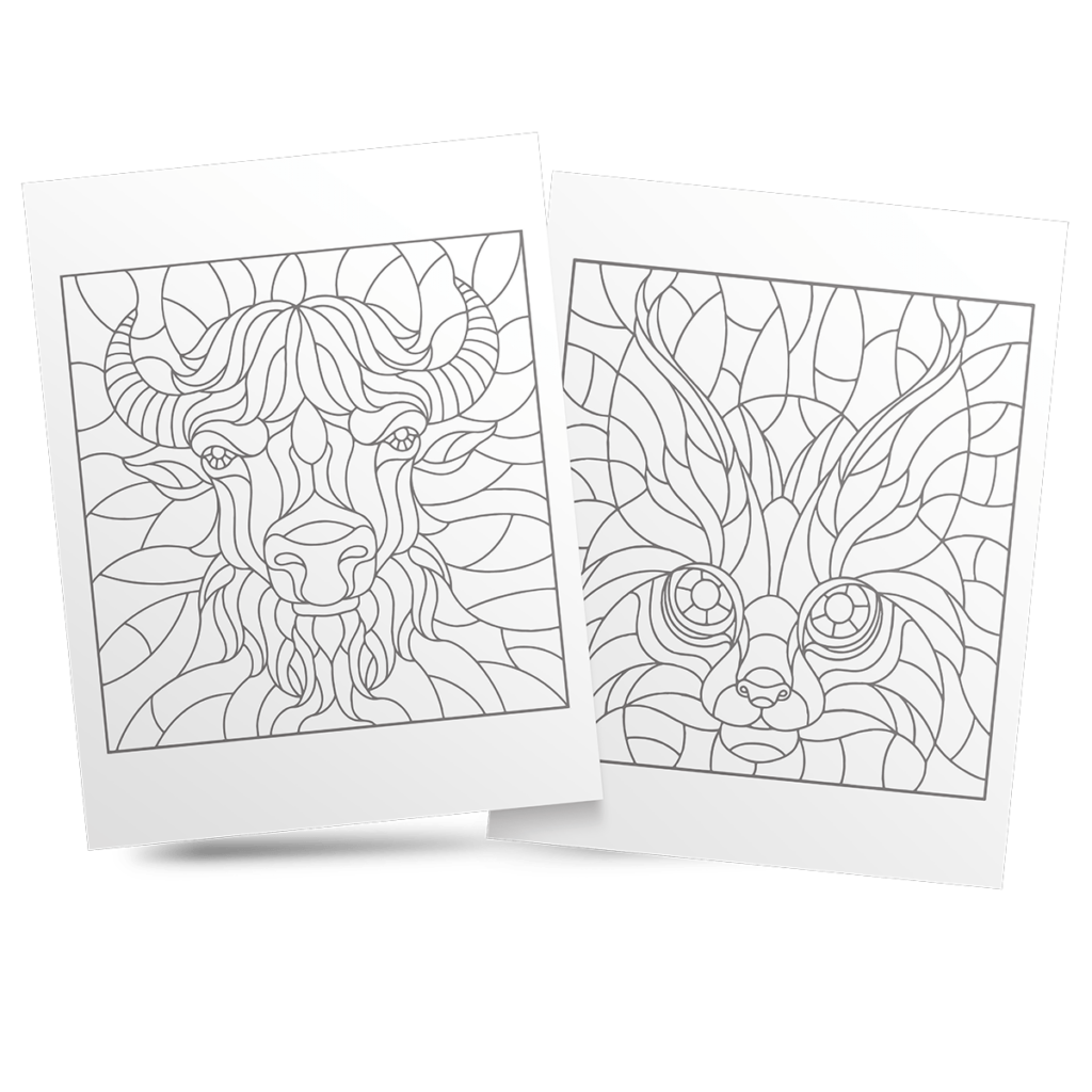 Stained Glass Animal Coloring Book 2