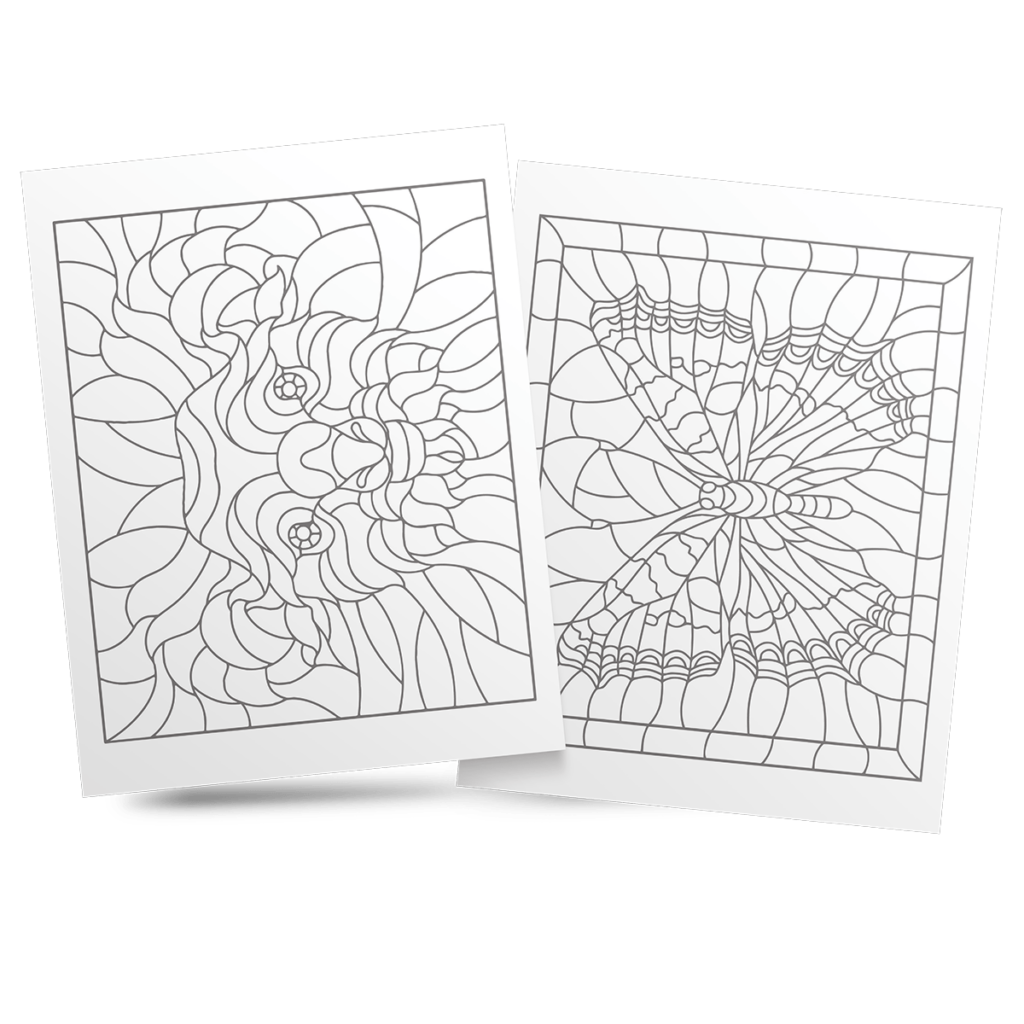Stained Glass Animal Coloring Book 2